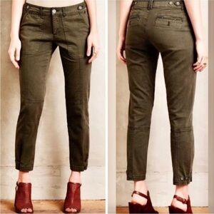 Pilcro Hyphen Utility Pant 30 10 Olive Green casual mid rise tapered military